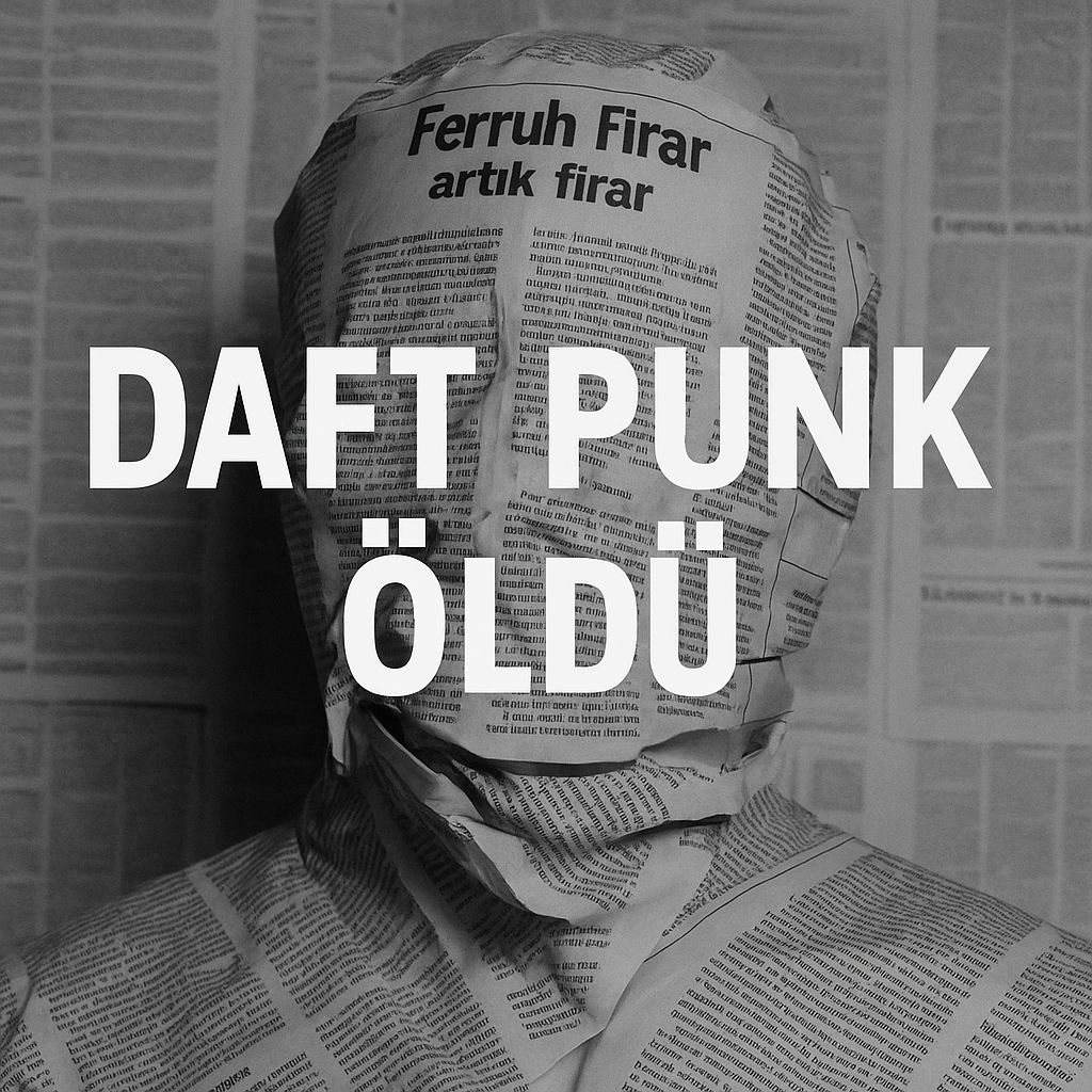 DAHA PUNK ÖLDÜ - Conceptual art with newspaper texture