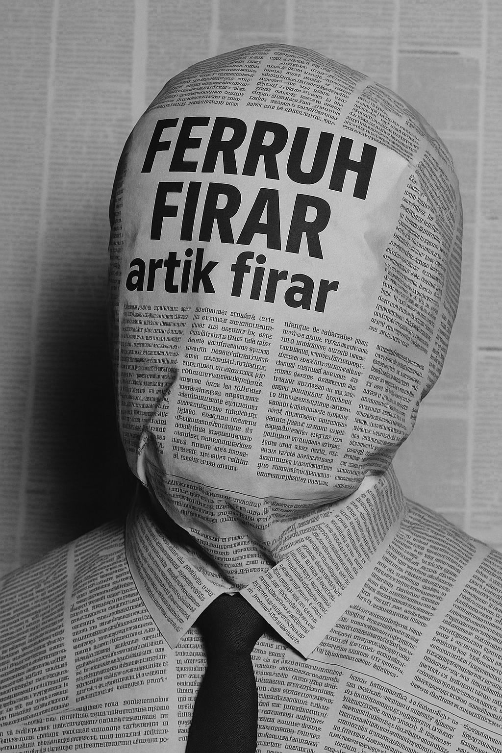 FERRUH FIRAR artık firar - Artistic portrait with newspaper texture